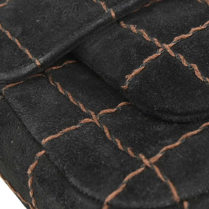 Chanel Black Suede Choco Bar Shoulder Bag