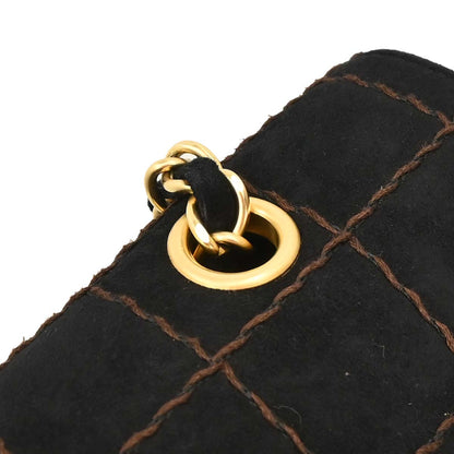Chanel Black Suede Choco Bar Shoulder Bag