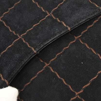 Chanel Black Suede Choco Bar Shoulder Bag