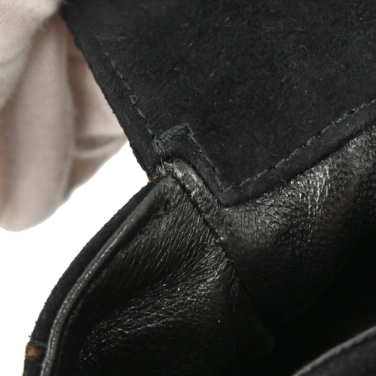 Chanel Black Suede Choco Bar Shoulder Bag