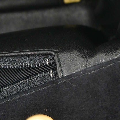 Chanel Black Suede Choco Bar Shoulder Bag