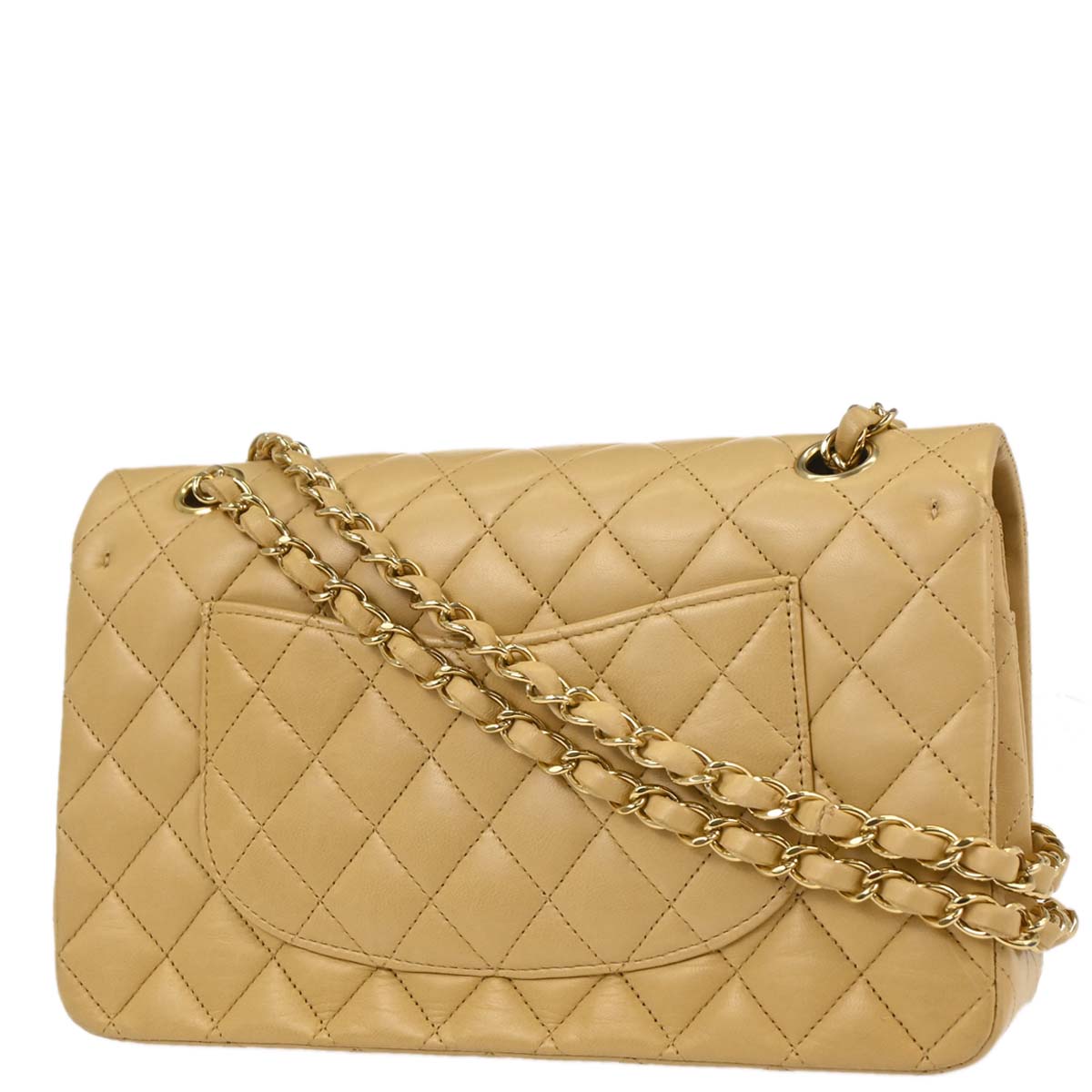 Chanel Beige Lambskin Medium Classic Double Flap Bag