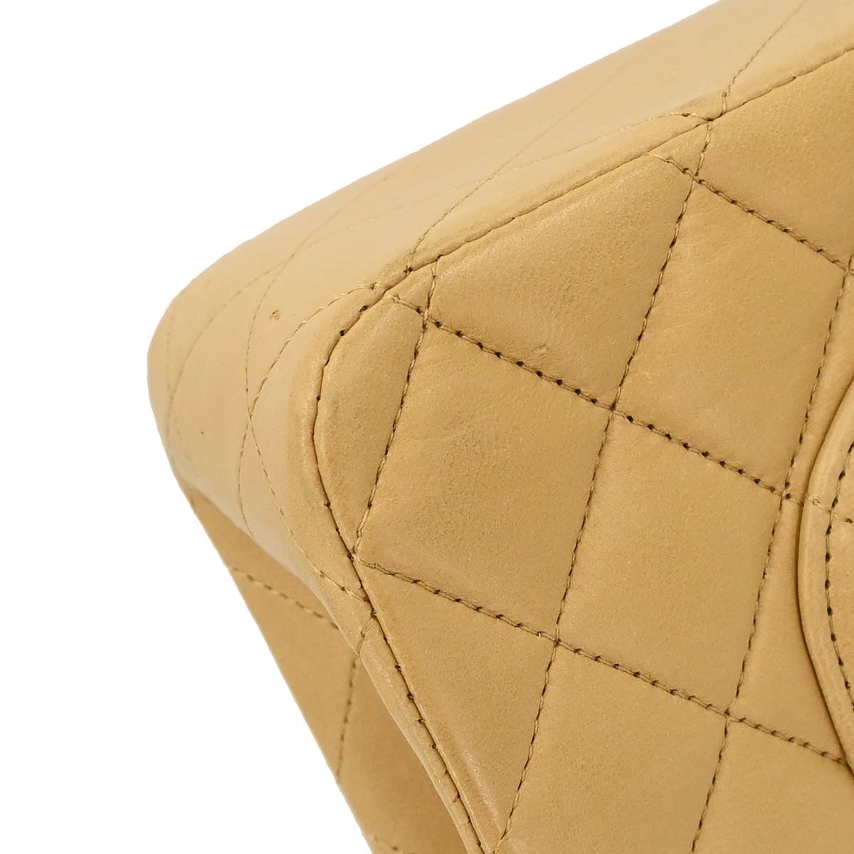 Chanel Beige Lambskin Medium Classic Double Flap Bag