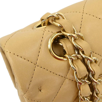Chanel Beige Lambskin Medium Classic Double Flap Bag