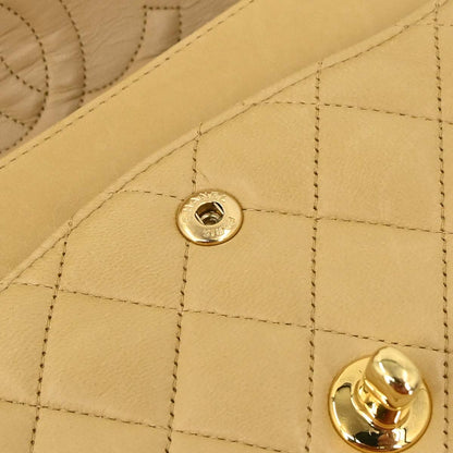 Chanel Beige Lambskin Medium Classic Double Flap Bag