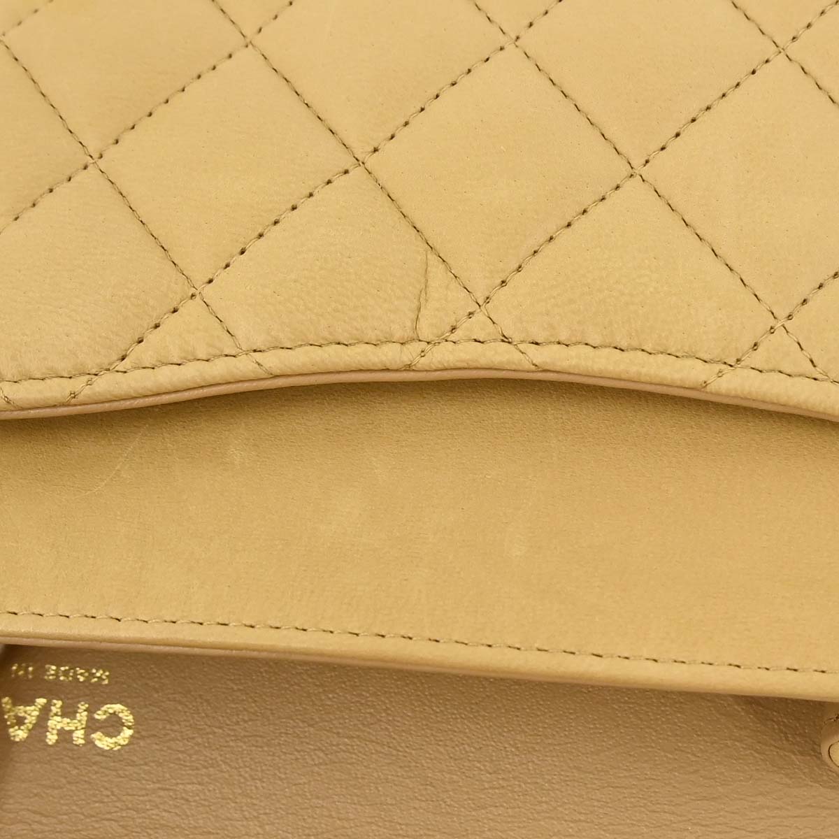 Chanel Beige Lambskin Medium Classic Double Flap Bag