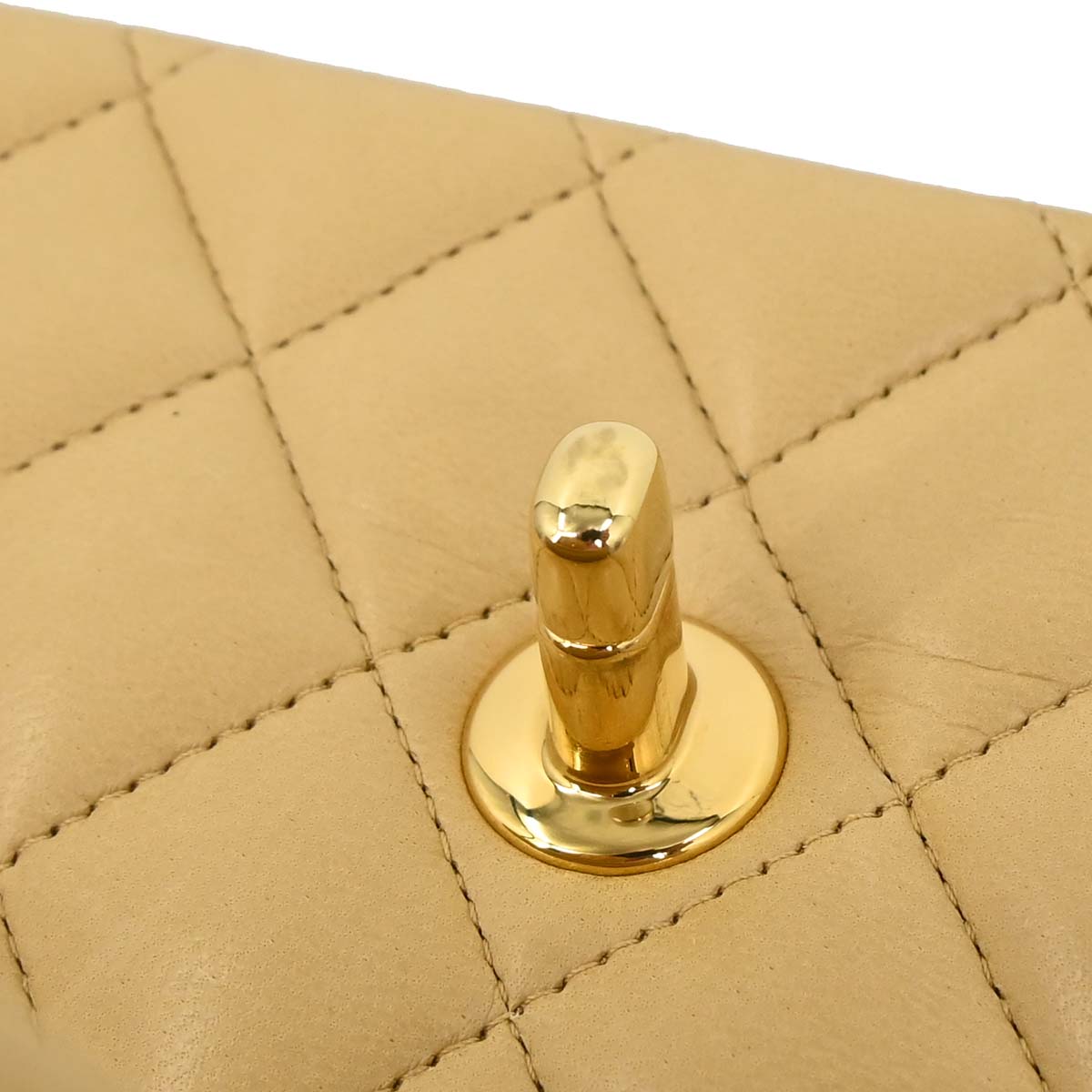 Chanel Beige Lambskin Medium Classic Double Flap Bag