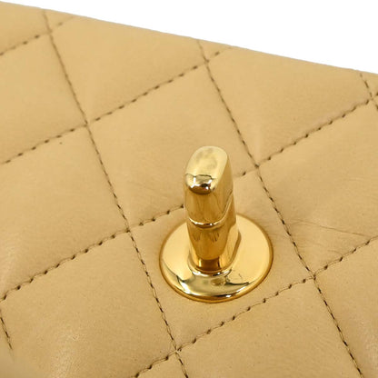 Chanel Beige Lambskin Medium Classic Double Flap Bag