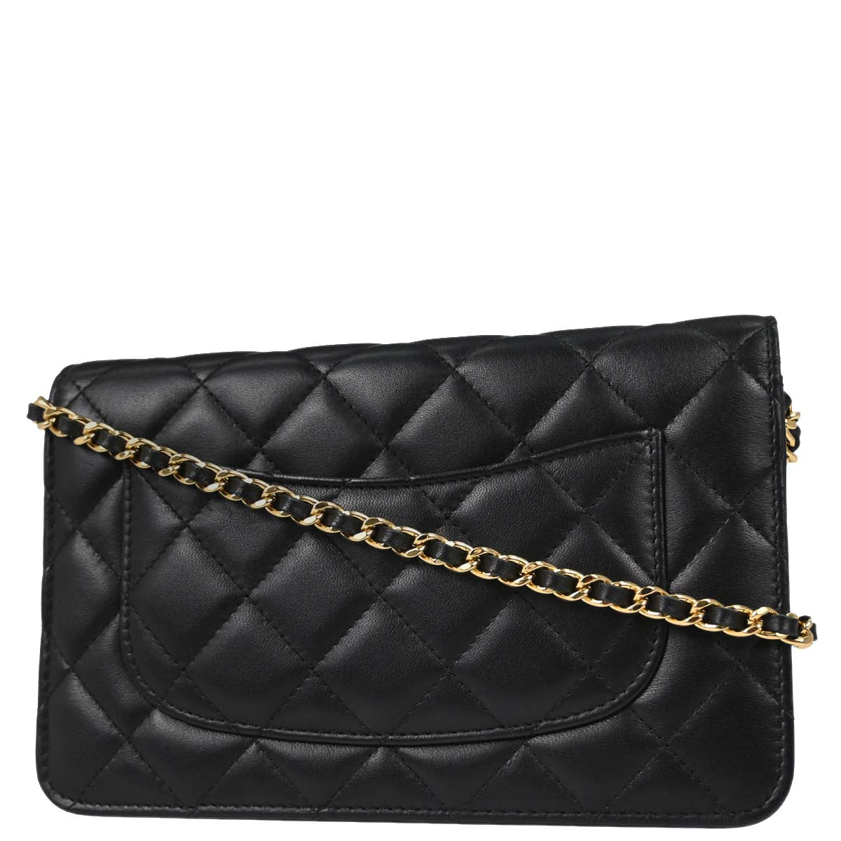 Chanel Black Lambskin Classic WOC Wallet on Chain Bag