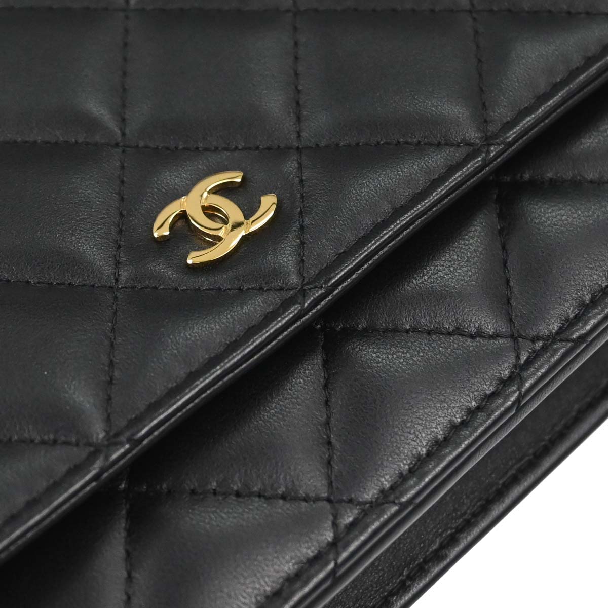 Chanel Black Lambskin Classic WOC Wallet on Chain Bag