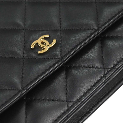 Chanel Black Lambskin Classic WOC Wallet on Chain Bag