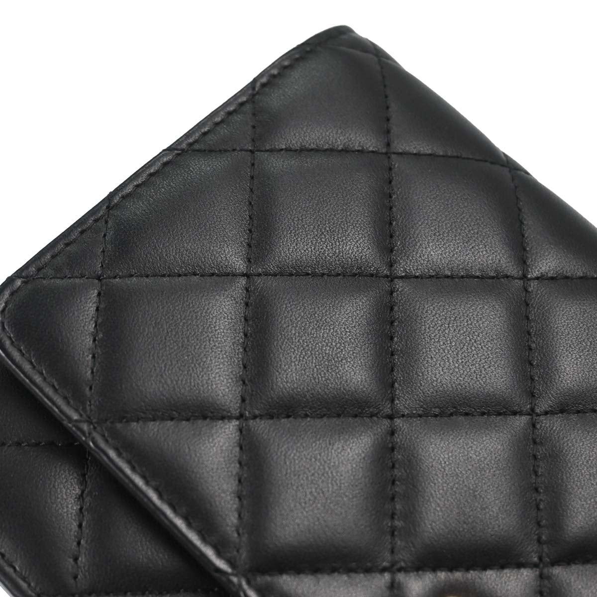 Chanel Black Lambskin Classic WOC Wallet on Chain Bag