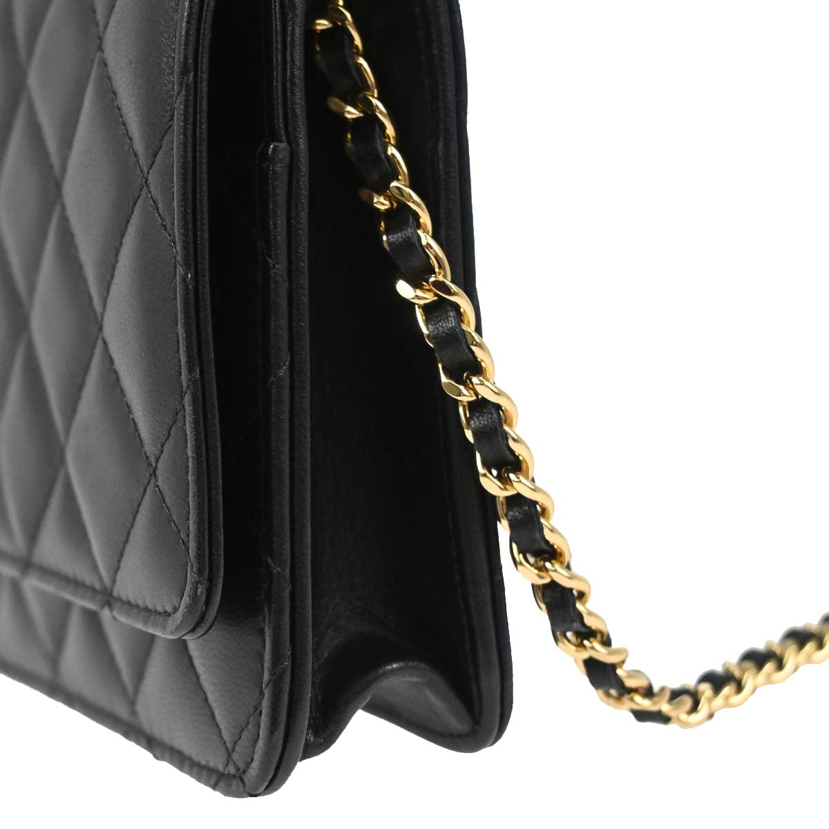 Chanel Black Lambskin Classic WOC Wallet on Chain Bag