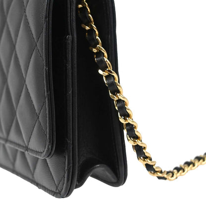 Chanel Black Lambskin Classic WOC Wallet on Chain Bag