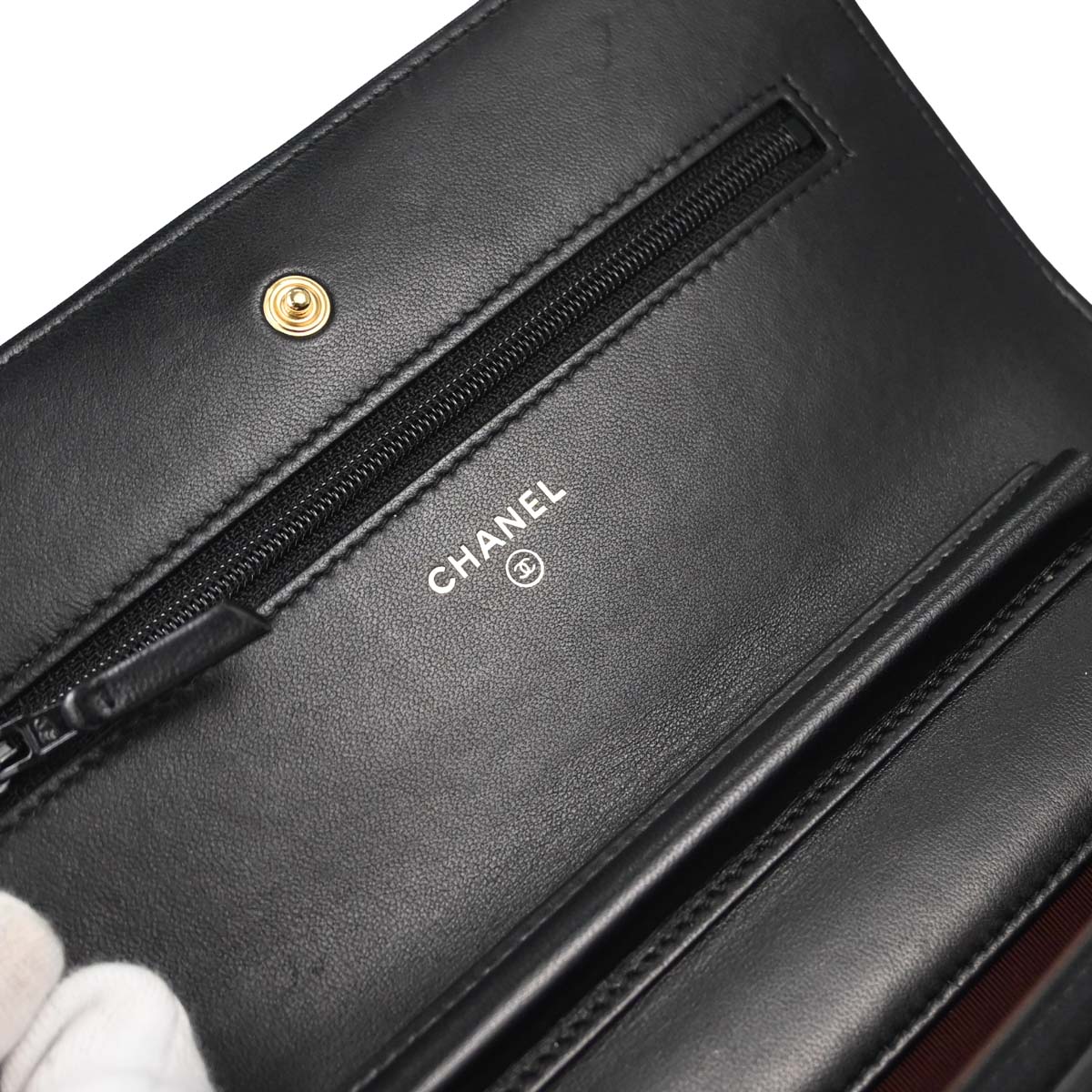 Chanel Black Lambskin Classic WOC Wallet on Chain Bag