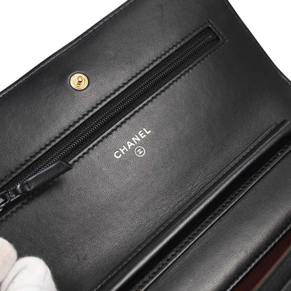 Chanel Black Lambskin Classic WOC Wallet on Chain Bag
