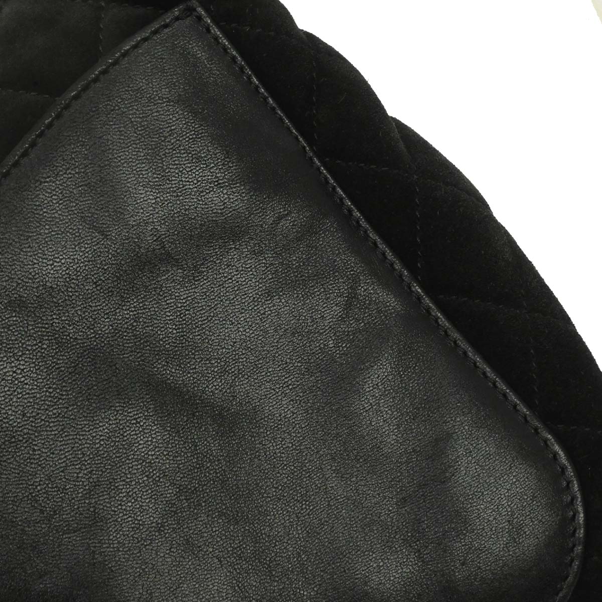 Chanel Black Suede Mademoiselle Lock Shoulder Bag
