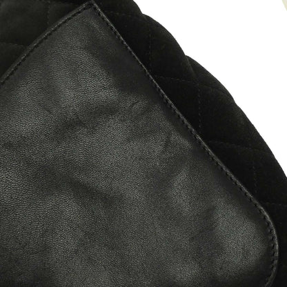 Chanel Black Suede Mademoiselle Lock Shoulder Bag