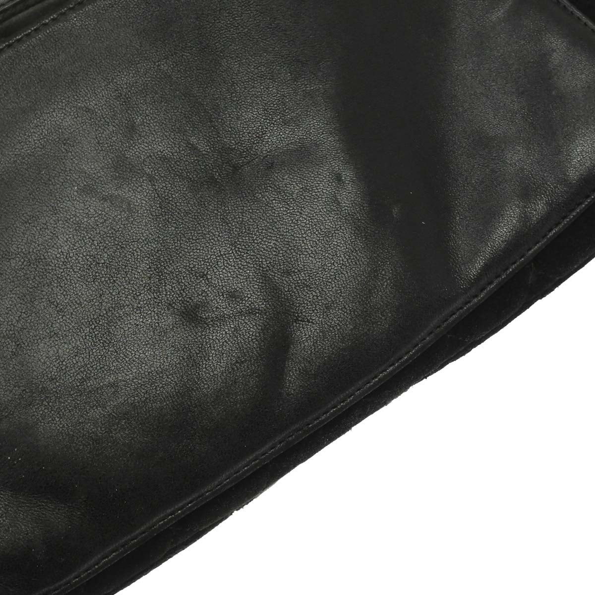 Chanel Black Suede Mademoiselle Lock Shoulder Bag