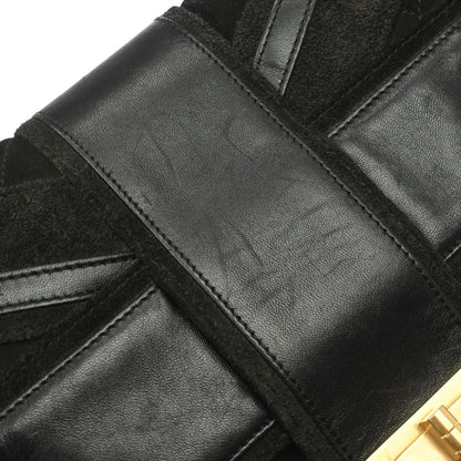 Chanel Black Suede Mademoiselle Lock Shoulder Bag