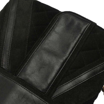 Chanel Black Suede Mademoiselle Lock Shoulder Bag