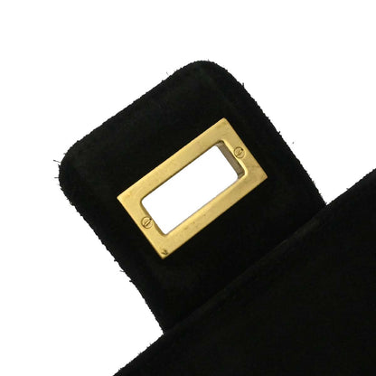 Chanel Black Suede Mademoiselle Lock Shoulder Bag
