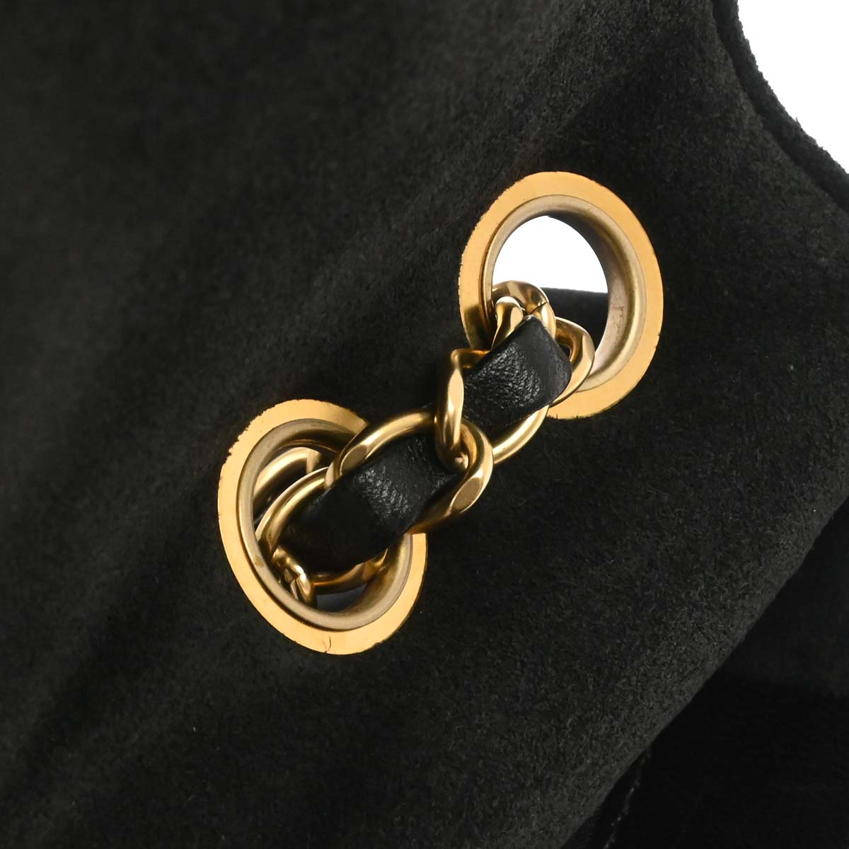 Chanel Black Suede Mademoiselle Lock Shoulder Bag