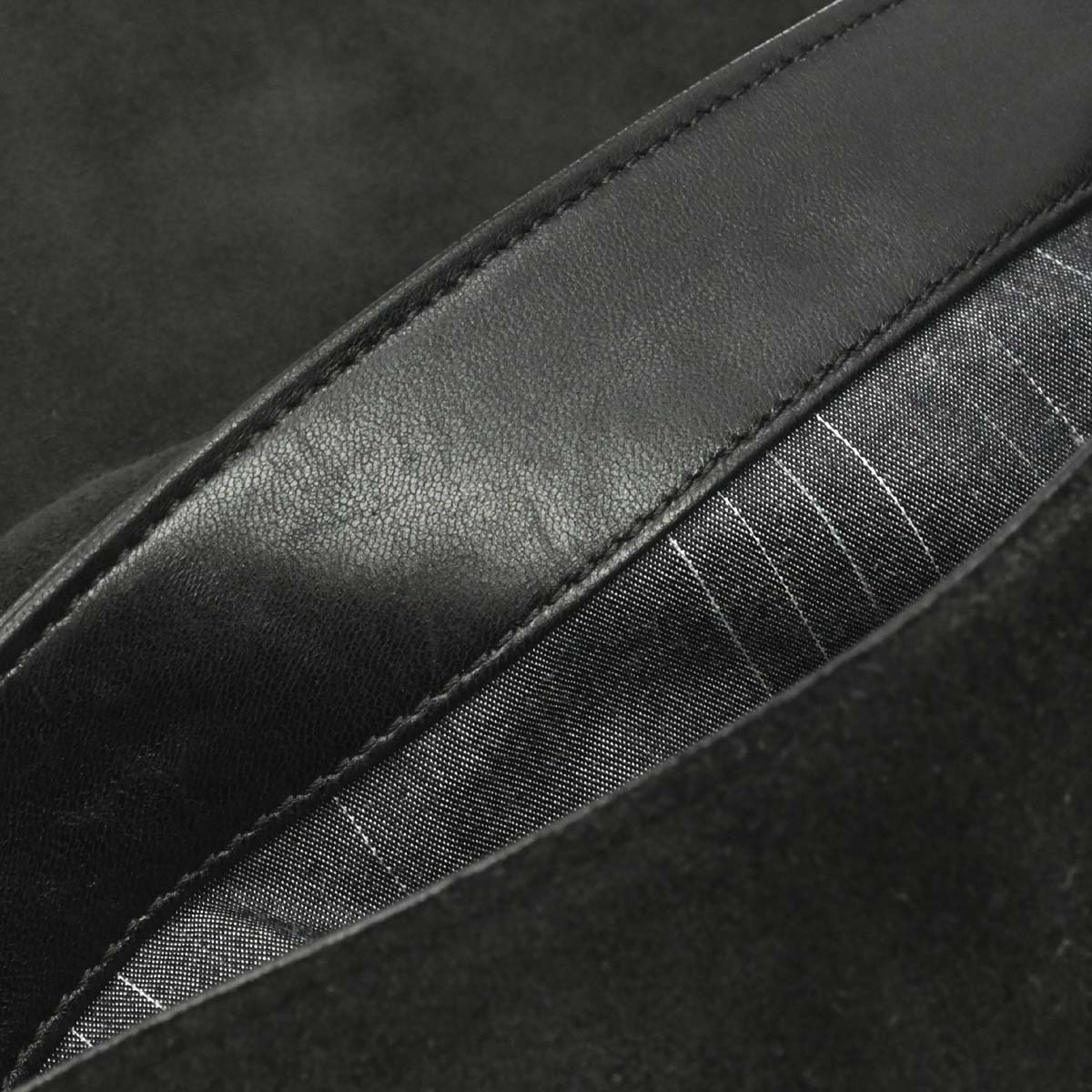 Chanel Black Suede Mademoiselle Lock Shoulder Bag