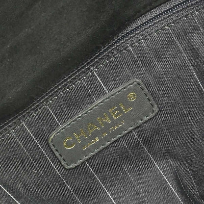 Chanel Black Suede Mademoiselle Lock Shoulder Bag