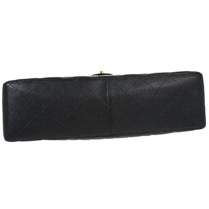 Chanel Black Caviar Skin Jumbo Classic Flap Shoulder Bag