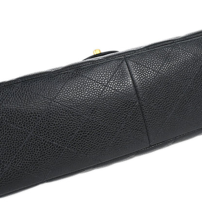 Chanel Black Caviar Skin Jumbo Classic Flap Shoulder Bag