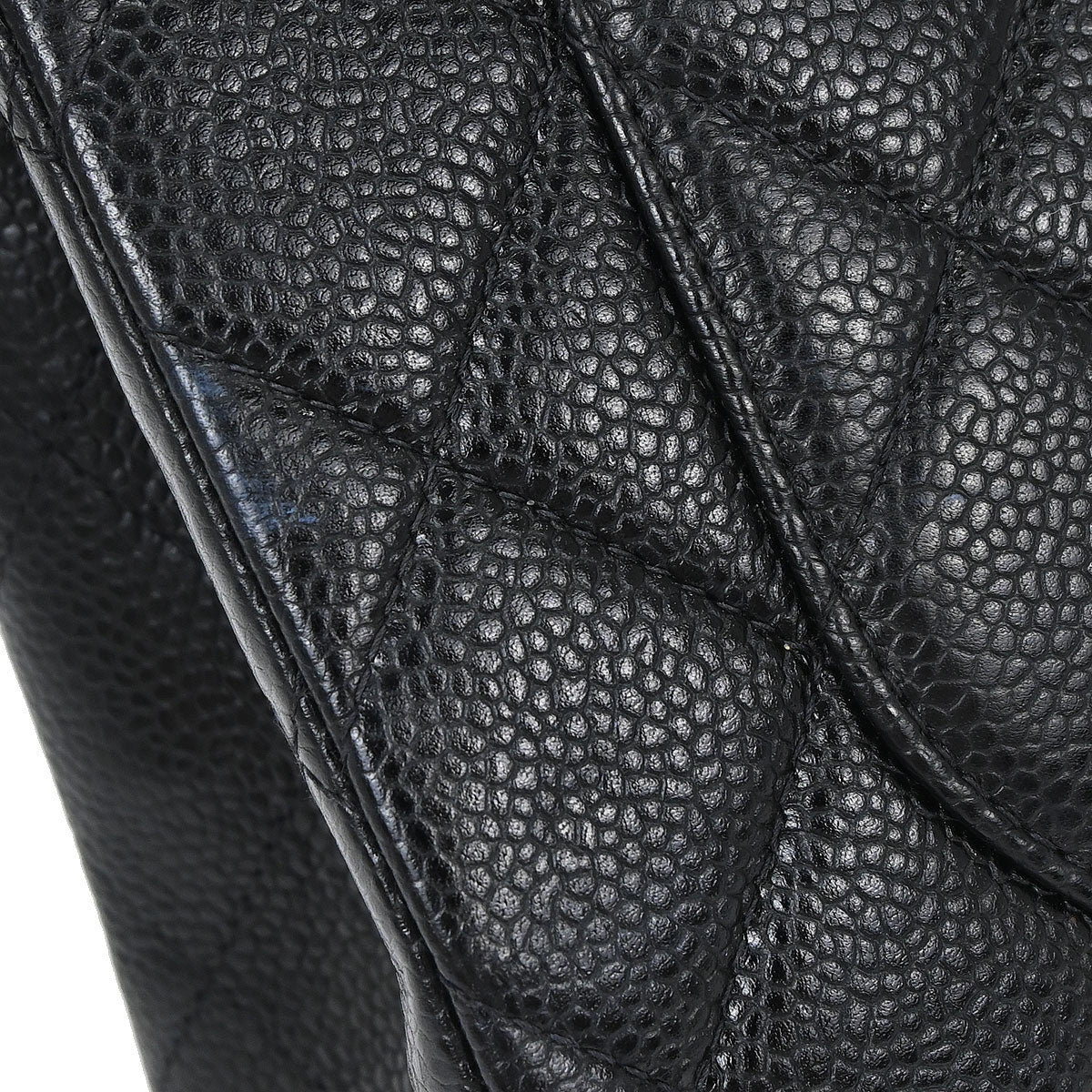Chanel Black Caviar Skin Jumbo Classic Flap Shoulder Bag