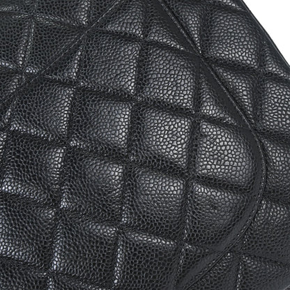 Chanel Black Caviar Skin Jumbo Classic Flap Shoulder Bag