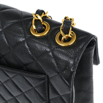 Chanel Black Caviar Skin Jumbo Classic Flap Shoulder Bag