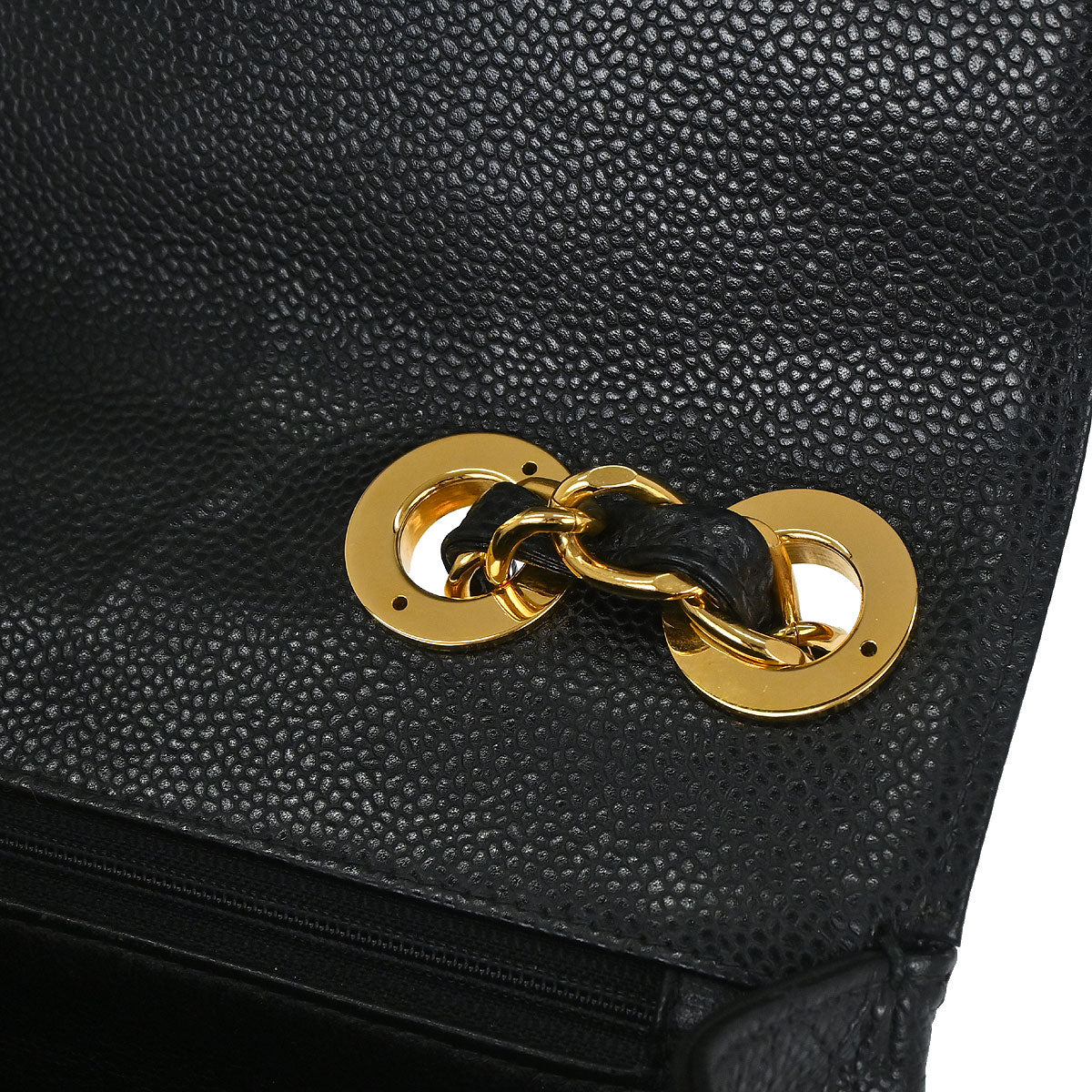 Chanel Black Caviar Skin Jumbo Classic Flap Shoulder Bag