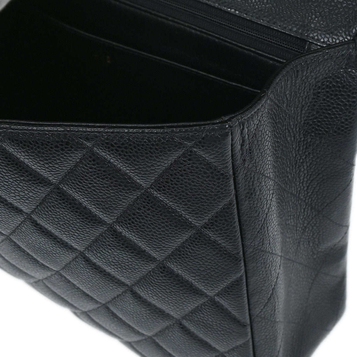 Chanel Black Caviar Skin Jumbo Classic Flap Shoulder Bag