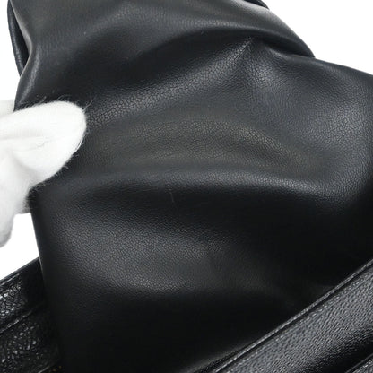 Chanel 1994-1996 Black Caviar Skin Triple CC Shoulder Tote Bag