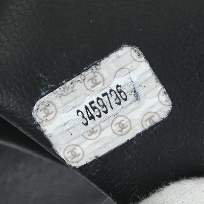 Chanel 1994-1996 Black Caviar Skin Triple CC Shoulder Tote Bag
