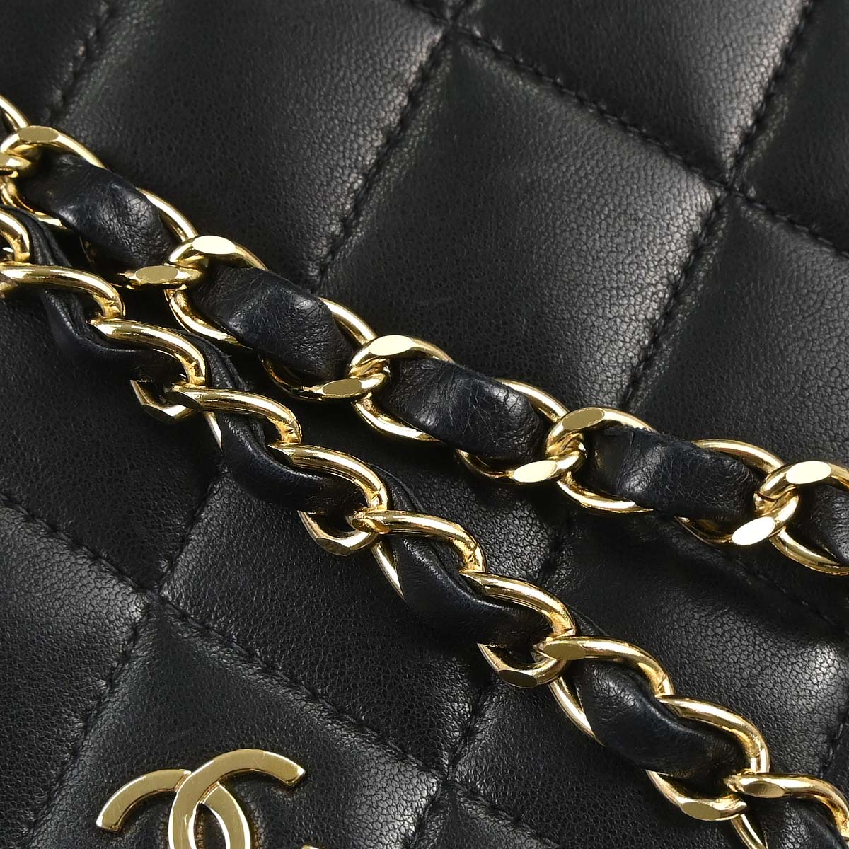 Chanel 1997-1999 Black Lambskin Tote Handbag