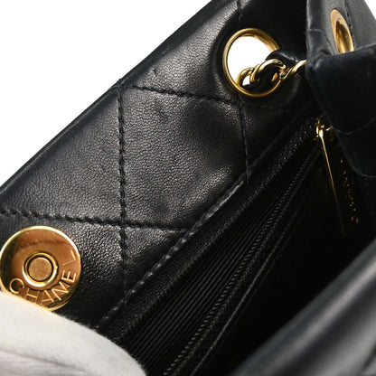 Chanel 1997-1999 Black Lambskin Tote Handbag