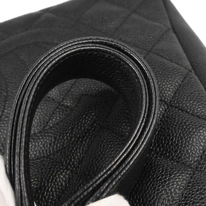 Chanel Black Caviar Skin Petite Shopping Tote PST Chain Handbag