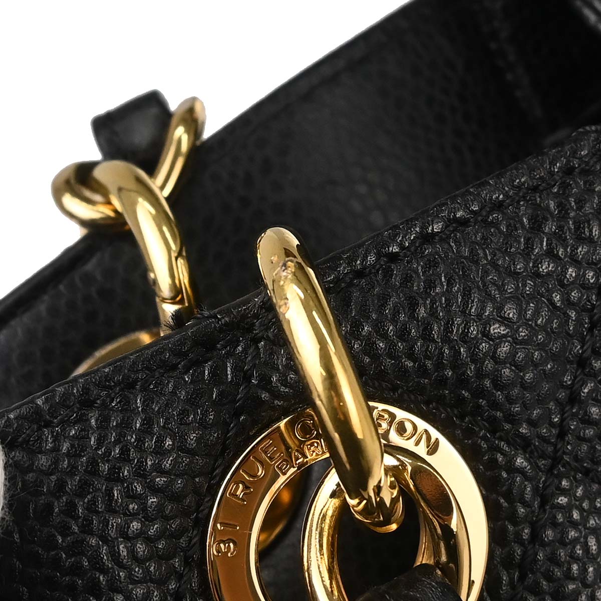 Chanel Black Caviar Skin Petite Shopping Tote PST Chain Handbag
