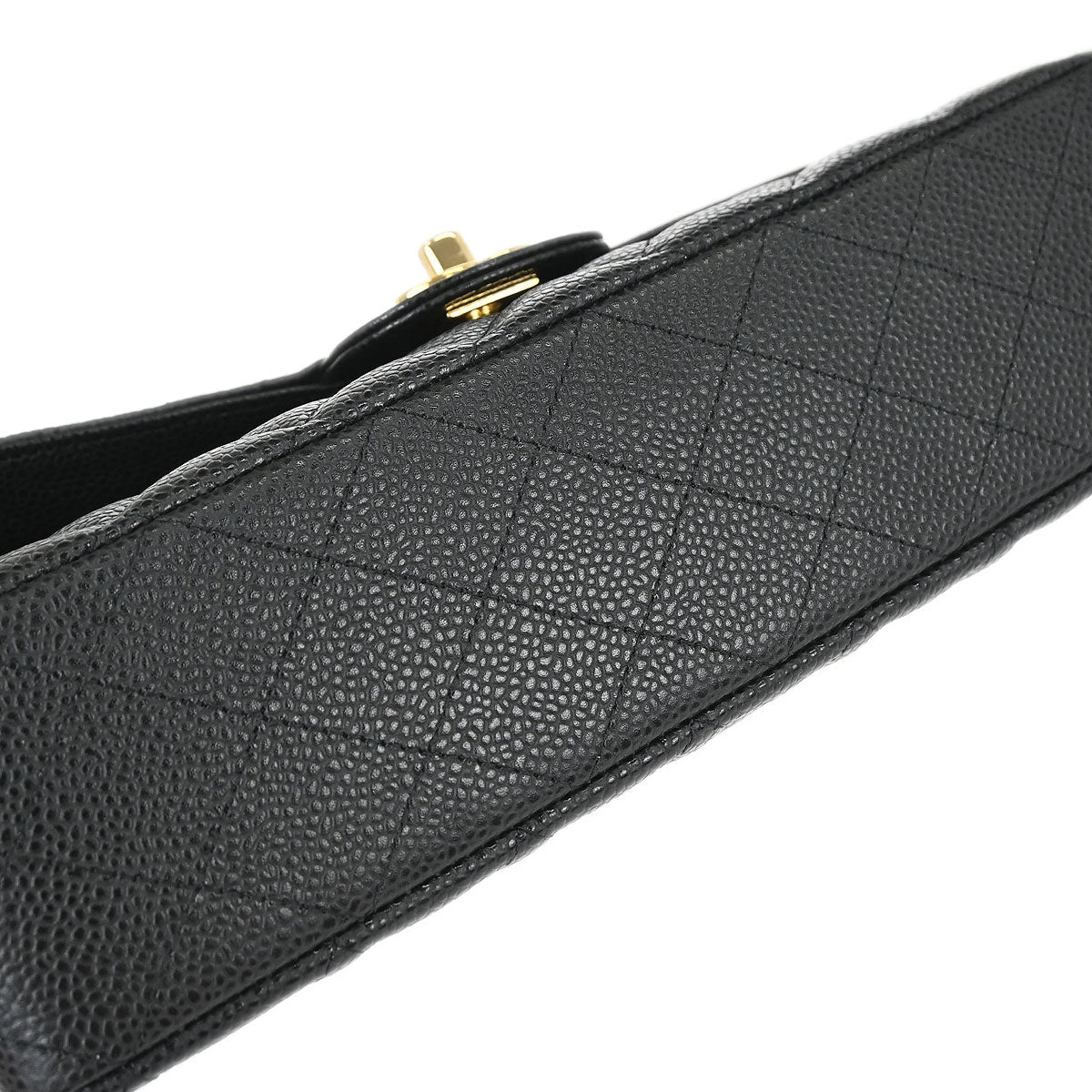 Chanel Black Caviar Skin Medium Classic Double Flap Shoulder Bag
