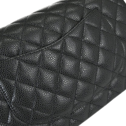 Chanel Black Caviar Skin Medium Classic Double Flap Shoulder Bag