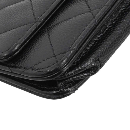 Chanel 2018 Black Caviar Skin Classic WOC Wallet on Chain Bag
