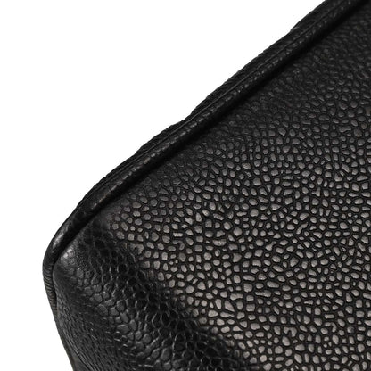 Chanel 1994-1996 Black Caviar Skin Shoulder Tote Bag