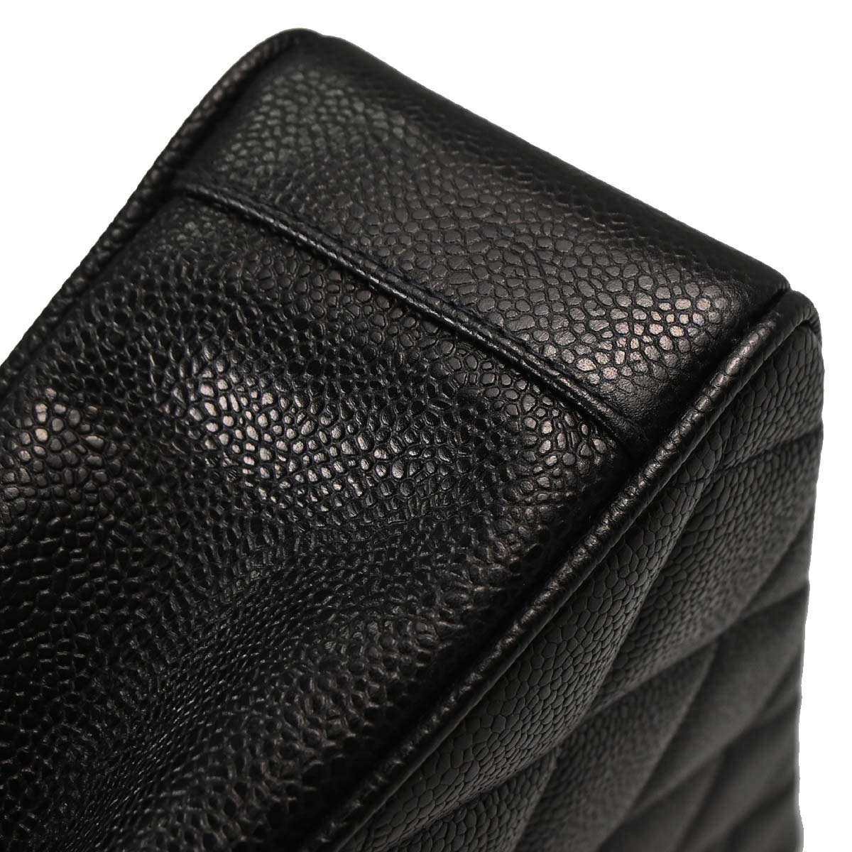 Chanel 1994-1996 Black Caviar Skin Shoulder Tote Bag
