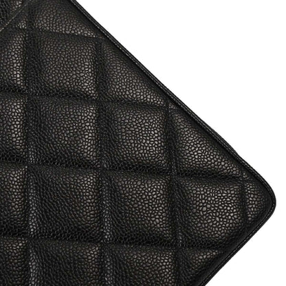 Chanel 1994-1996 Black Caviar Skin Shoulder Tote Bag