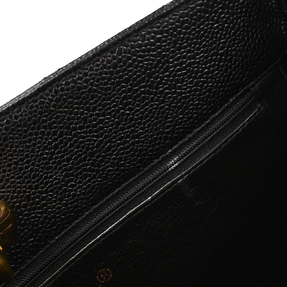 Chanel 1994-1996 Black Caviar Skin Shoulder Tote Bag