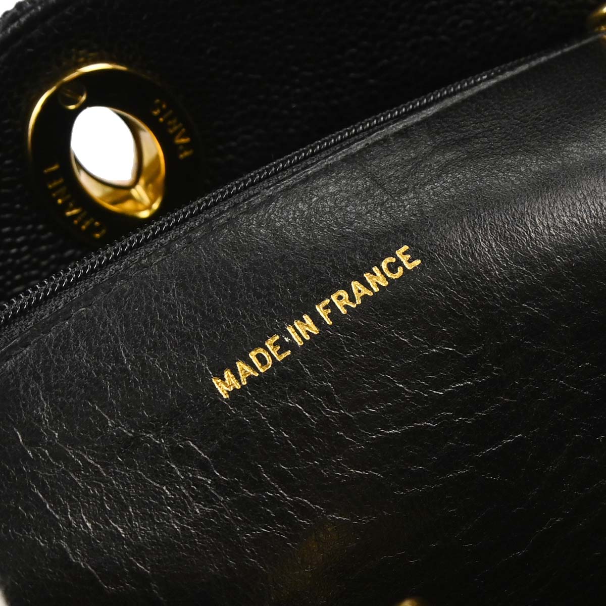 Chanel 1994-1996 Black Caviar Skin Shoulder Tote Bag